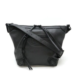 BALENCIAGA Neoclassic Hobo Shoulder Bag Crossbody Leather Black